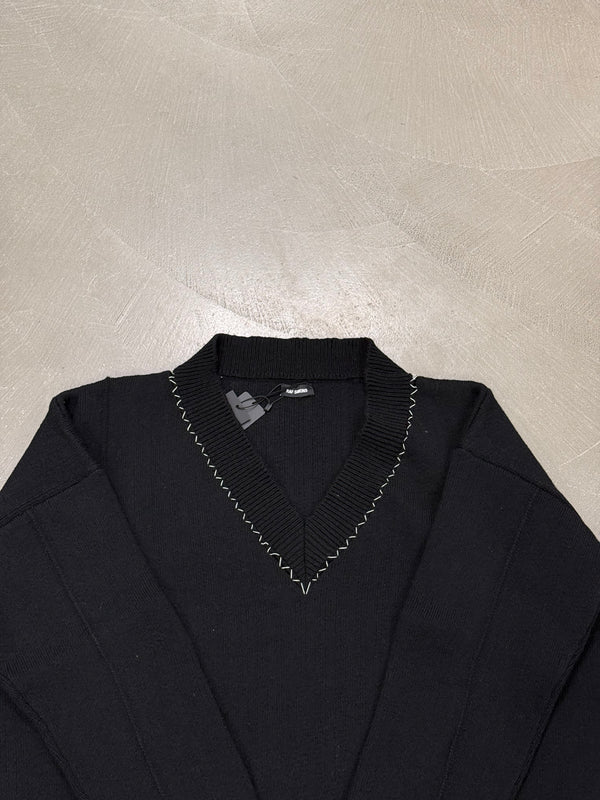 S/S2018 Raf Simons oversized fireman buckle v-neck sweater