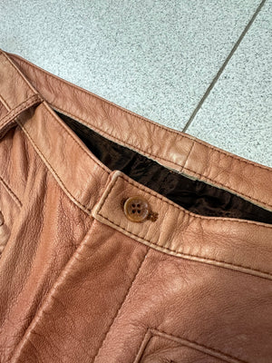 SS2002 Dolce & Gabbana leather zipper flight cargo pants