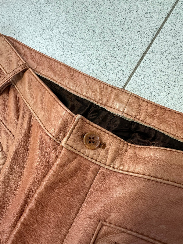 SS2002 Dolce & Gabbana leather zipper flight cargo pants