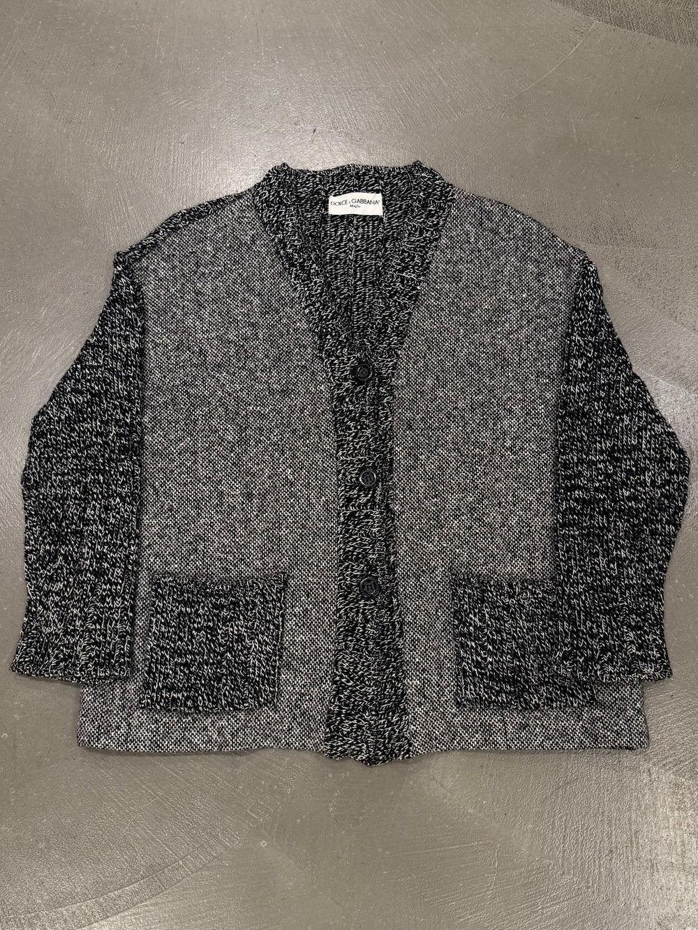 1990s Dolce & Gabbana patchwork wool cardigan