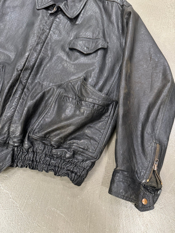 A/W1982 Giorgio Armani leather cargo bomber jacket