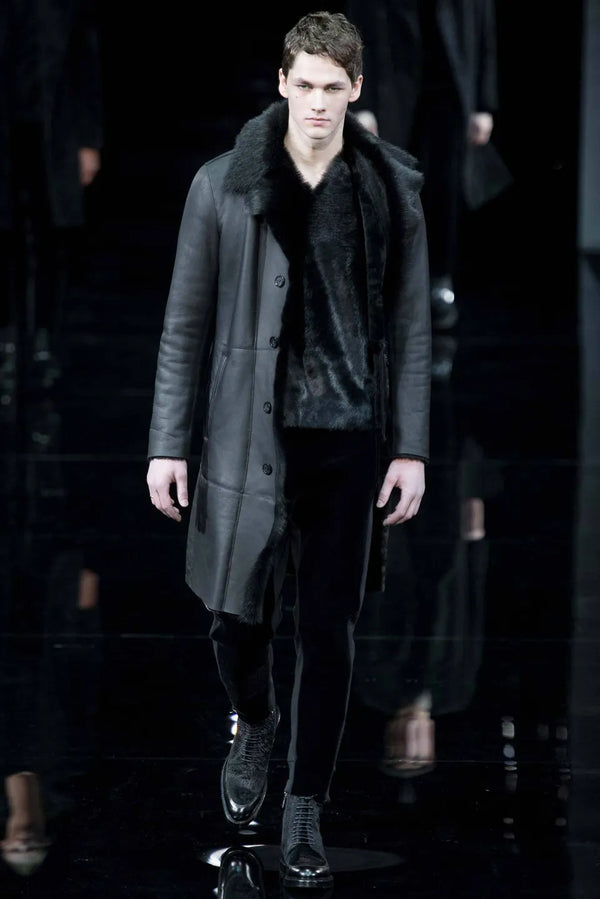 A/W2014 Emporio Armani real calf fur runway vest
