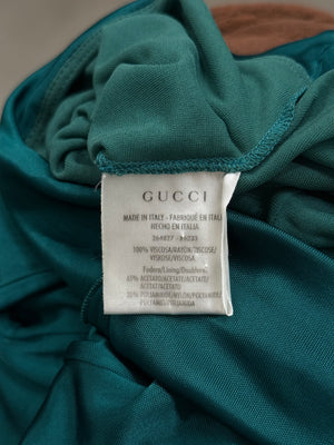 2008 Gucci draped green dress