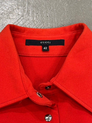 S/S1999 Gucci by Tom Ford red paneled jacket