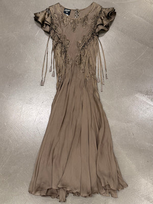 2000s Jean Paul Gaultier fringe silk chiffon dres