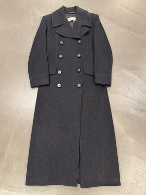 1990s Dolce & Gabbana grey wool double-breasted long coat