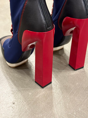 S/S2017 Versace iconic runway neoprene multi color high boots