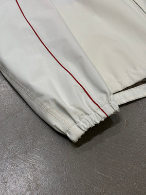 2000s Prada white zip jacket with red piping