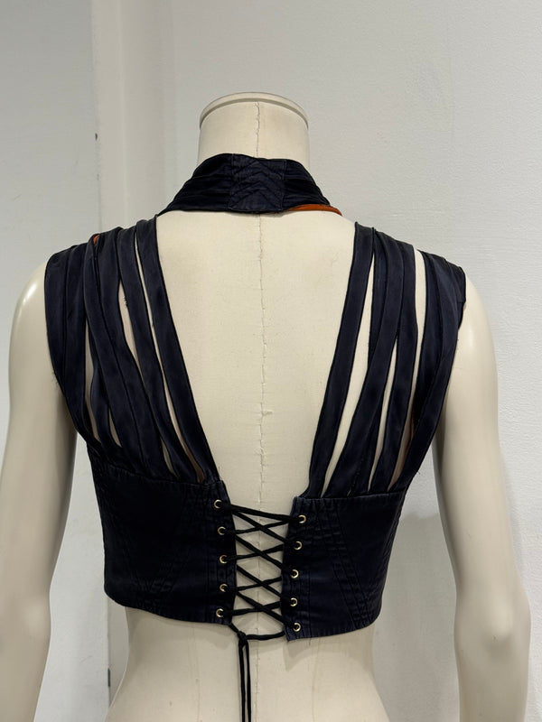 S/S1989 Jean Paul Gaultier iconic cone bra corset with shoulder straps
