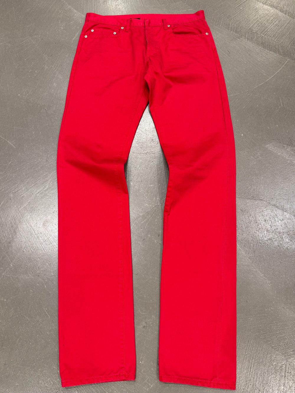 S/S2005 Dior by Hedi Slimane red runway denim