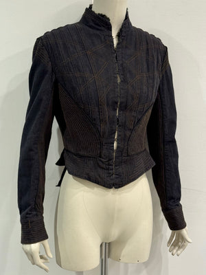 A/W2002 Alexander McQueen runway corseted denim jacket