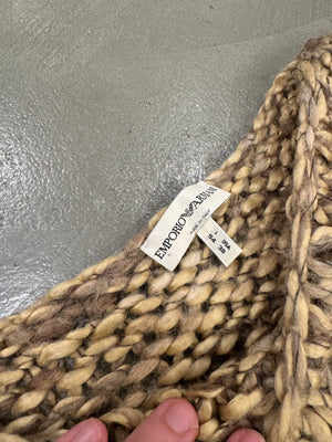 1990s Emporio Armani hand knitted asymmetrical wool sweater