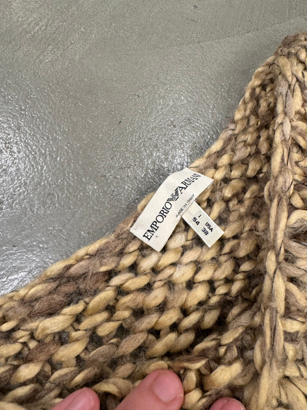 1990s Emporio Armani hand knitted asymmetrical wool sweater