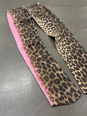2000s Cavalli leopard print denim pants