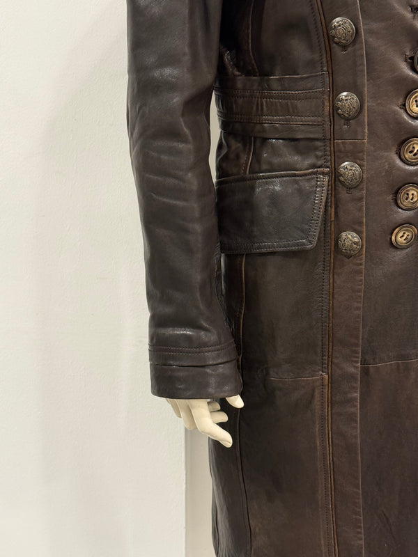 A/W2006 Dolce & Gabbana long leather napoleon jacket