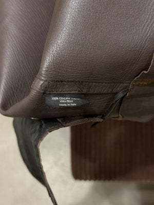 F/W2000 Gucci leather zip mini skirt