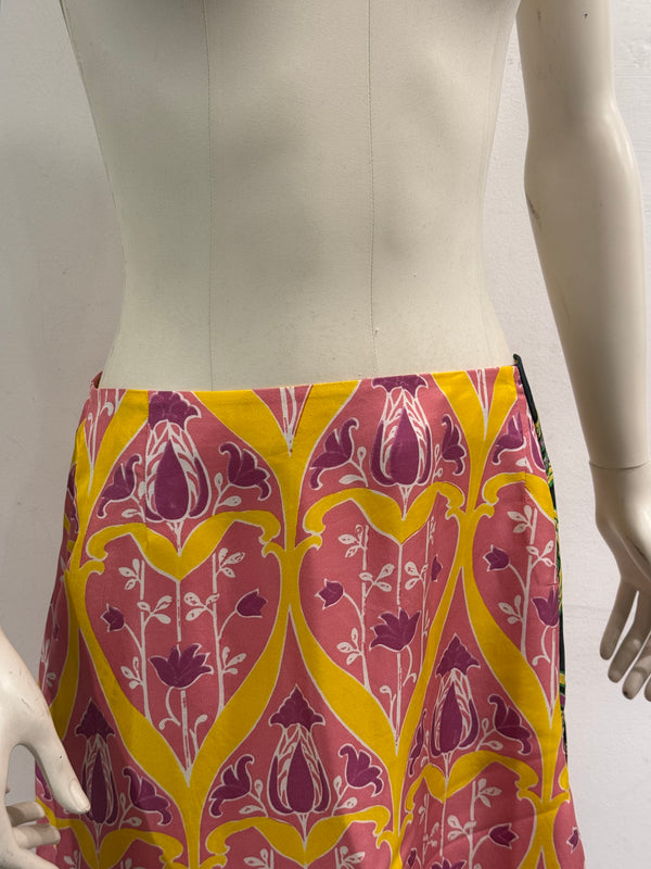 2009 Prada abstract geometric print midi skirt