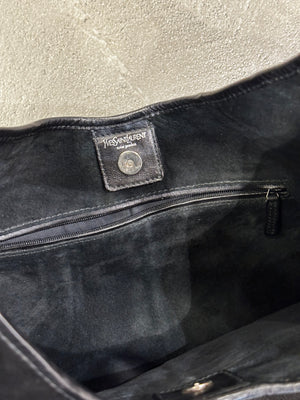 2002 Yves Saint Laurent Mombasa black suede bag