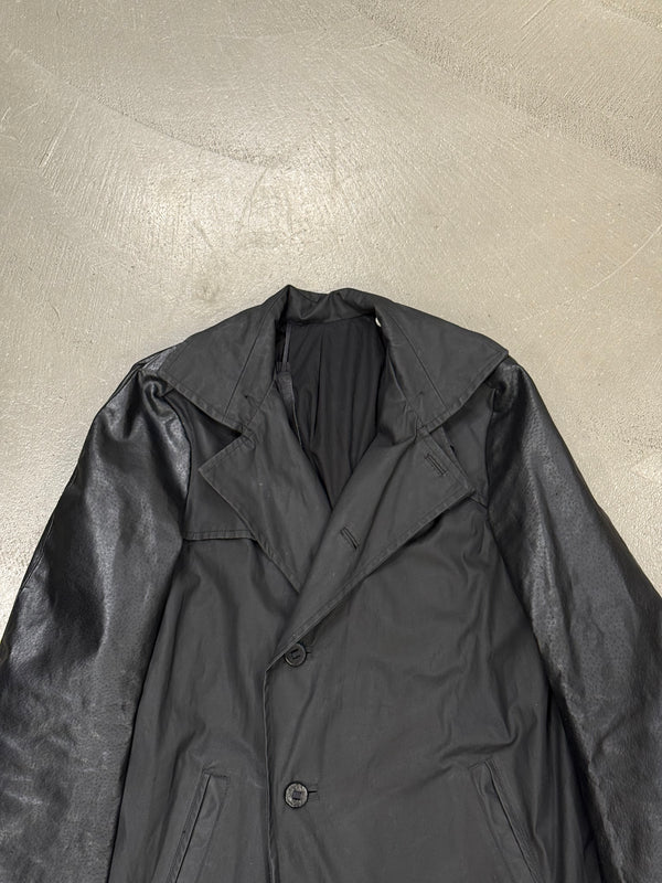 S/S2013 Boris Bidjan Saberi runway hybrid trench coat with leather sleeves
