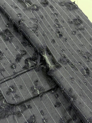A/W2004 Junya Watanabe destroyed pinstripe runway blazer