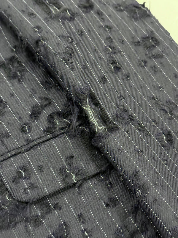 A/W2004 Junya Watanabe destroyed pinstripe runway blazer