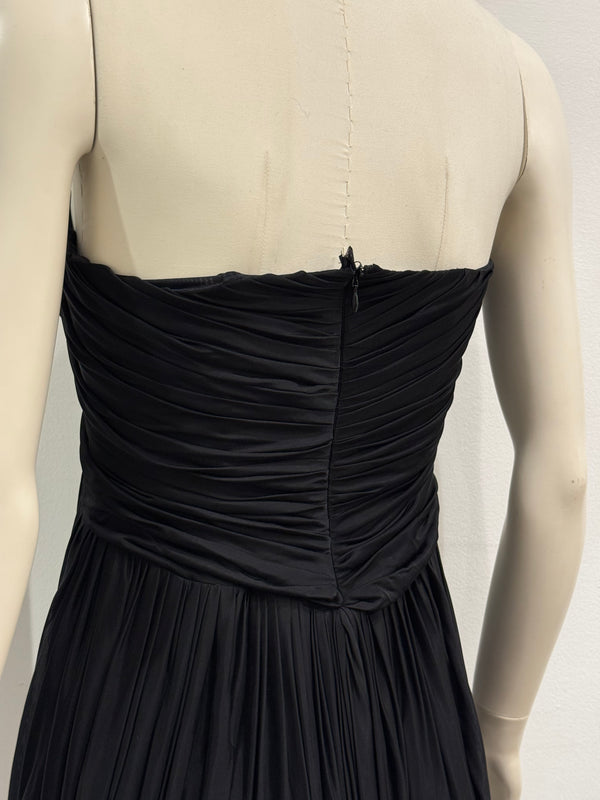 S/S2005 Alexander McQueen runway strapless draped chiffon mini dress
