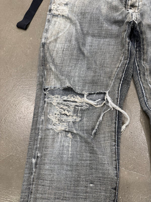 2000s Rick Owens trashed distressed jeans