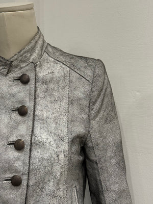 S/S 2002 Ann Demeulemeester runway cracked leather Napoleon military jacket