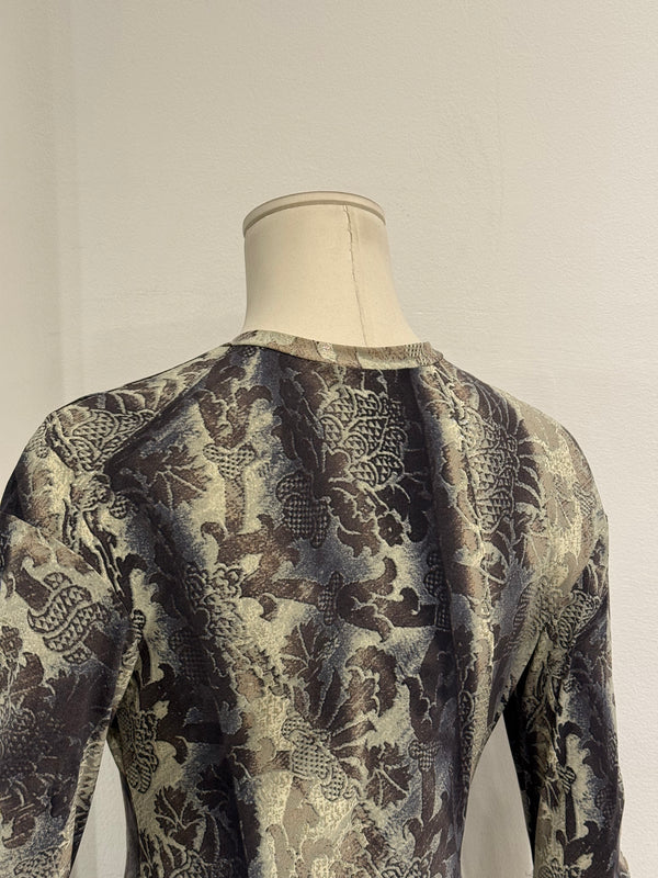 2003 Roberto Cavalli abstract print midi dress