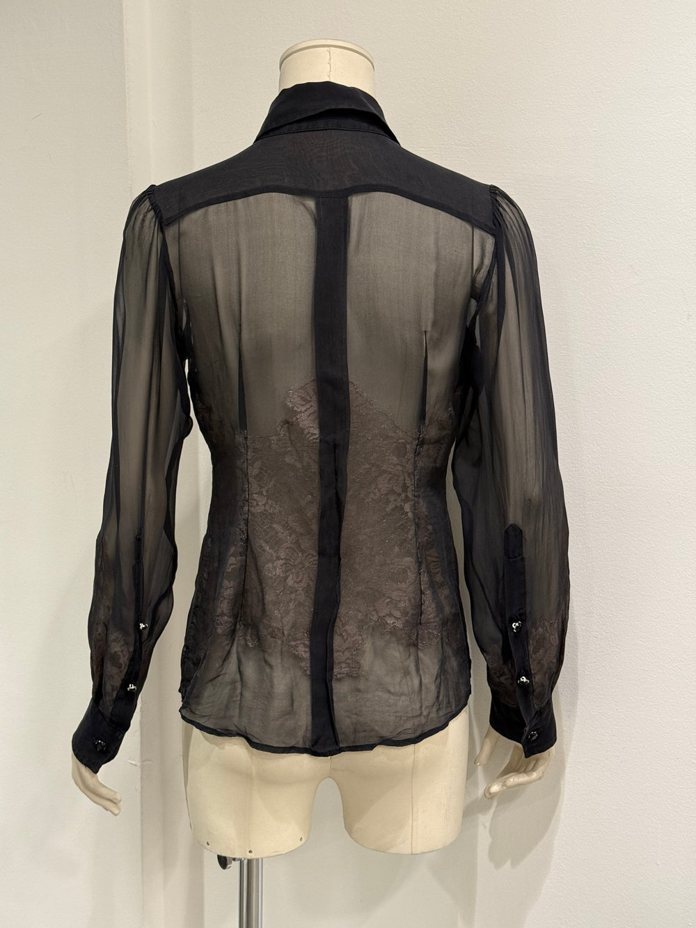 2000s Dolce & Gabbana Silk lace hybrid shirt