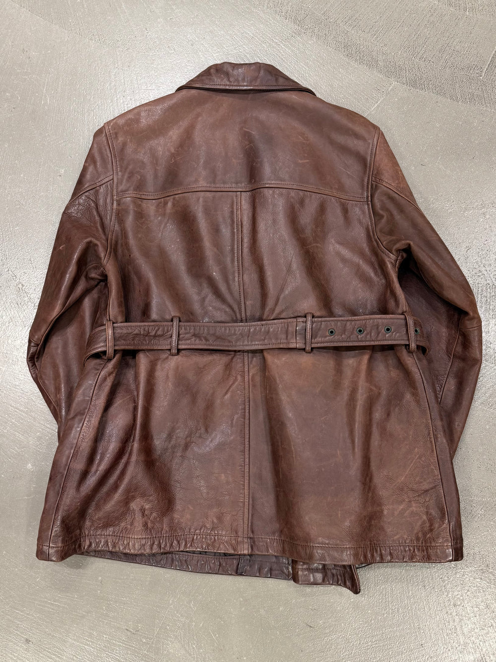 1990s Armani cropped leather trench coat