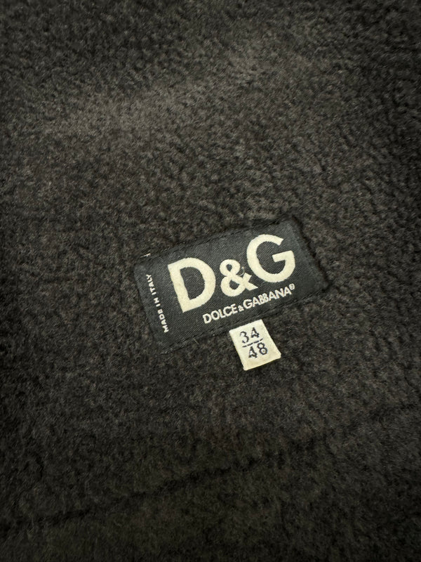 A/W2003 Dolce & Gabbana multi-pockets leather coat