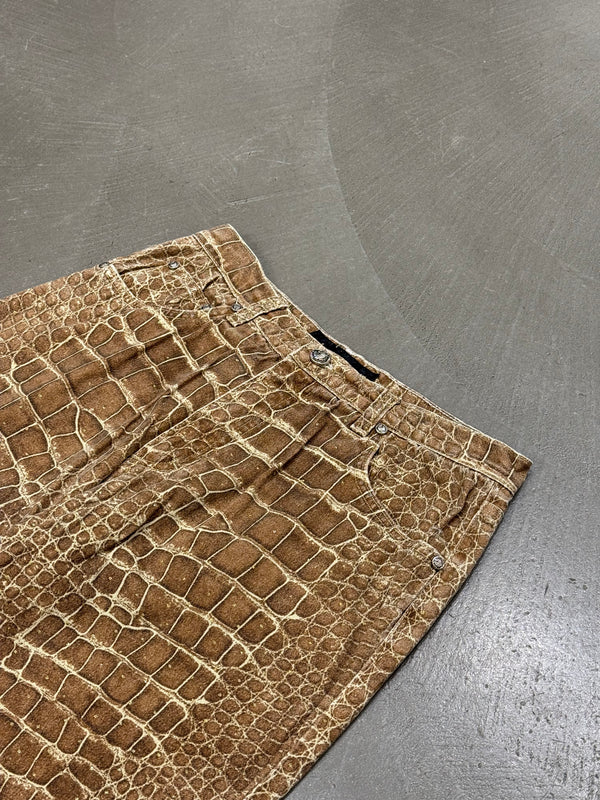 1990s Roberto Cavalli crocodile print pants