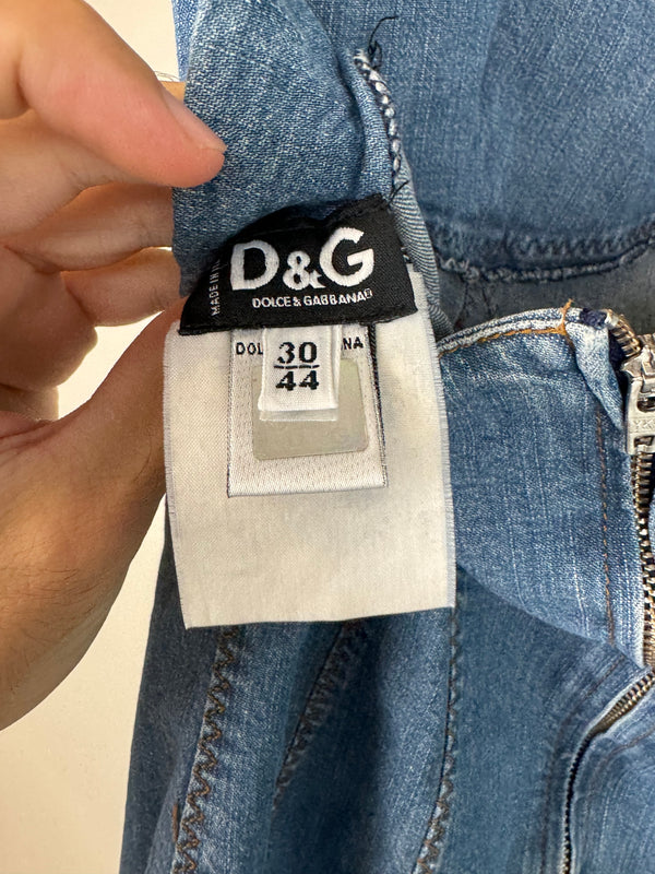 2000s Dolce & Gabbana denim midi dress