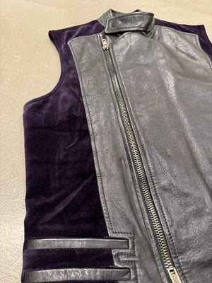 A/W2015 Haider Ackermann runway leather and velour vest