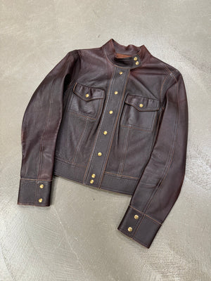 2000s Lous Vuitton faded leather jacket