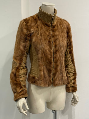 Roberto Cavalli mink fur leather jacket
