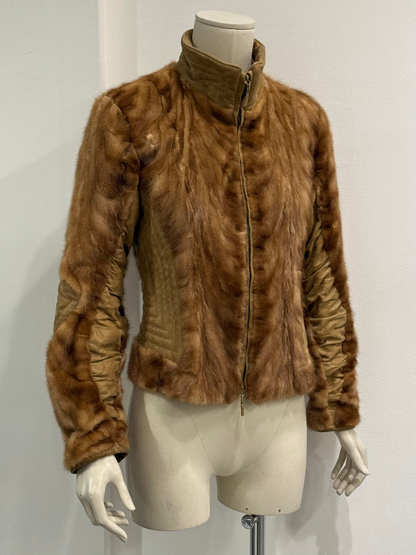 Roberto Cavalli mink fur leather jacket