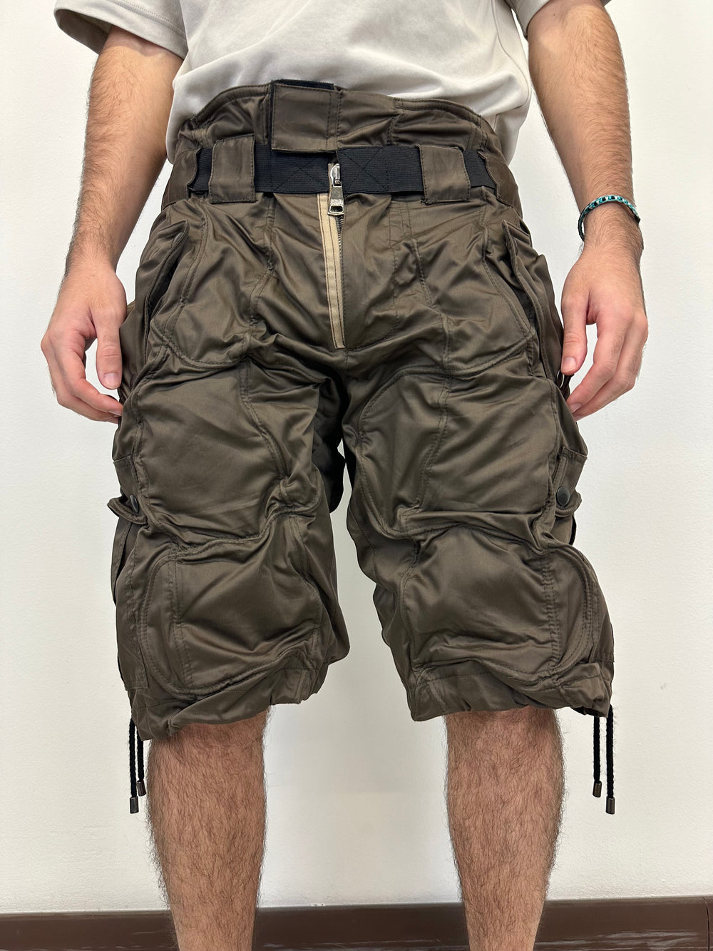 SS2008 Dolce & Gabbana wire wrinkle shorts bondage cargo pants