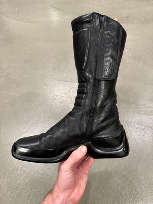 1999 Prada runway biker leather boots
