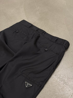 2000s Prada nylon wide leg trousers