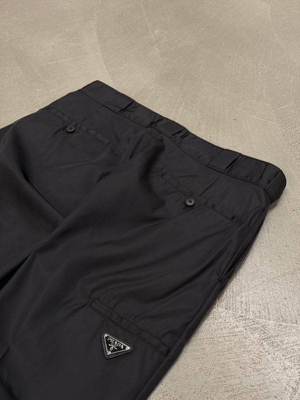 2000s Prada nylon wide leg trousers