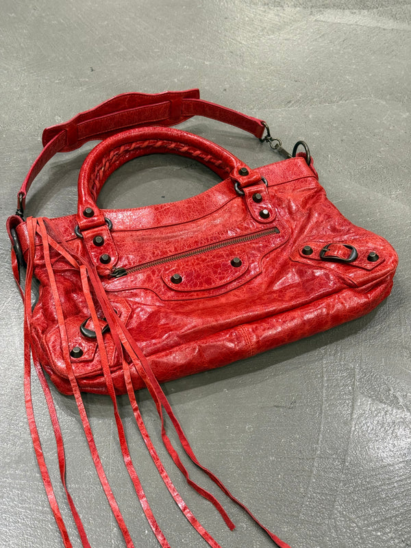Balenciaga red city bag