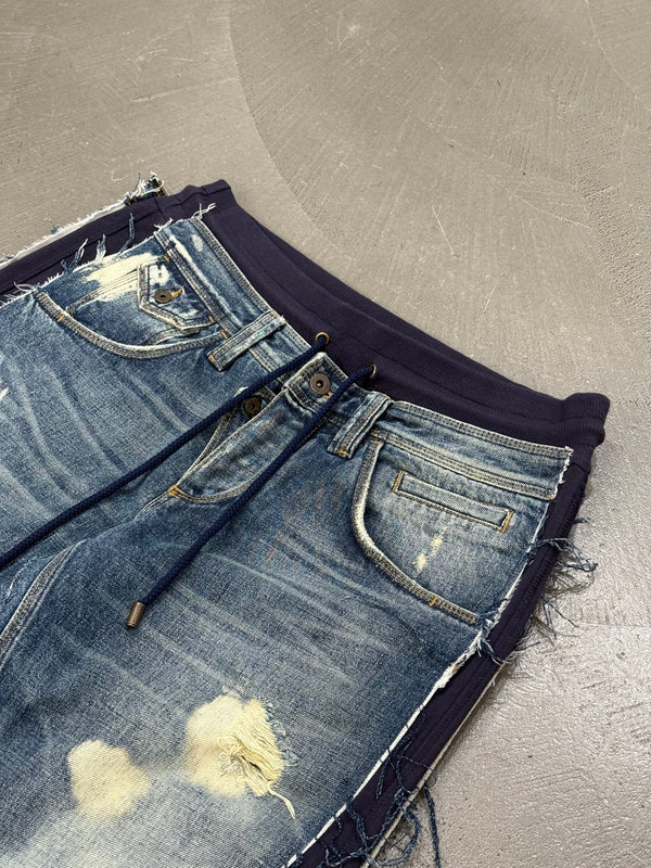 2000s Dolce & Gabbana hybrid denim sweatpants