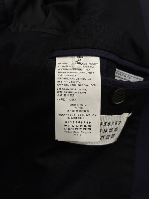 2014 Maison Margiela compressed leather collar blazer