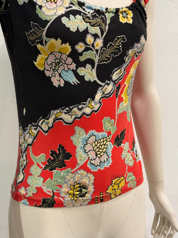 S/S 2003 Roberto Cavalli "Chinoiserie" floral top