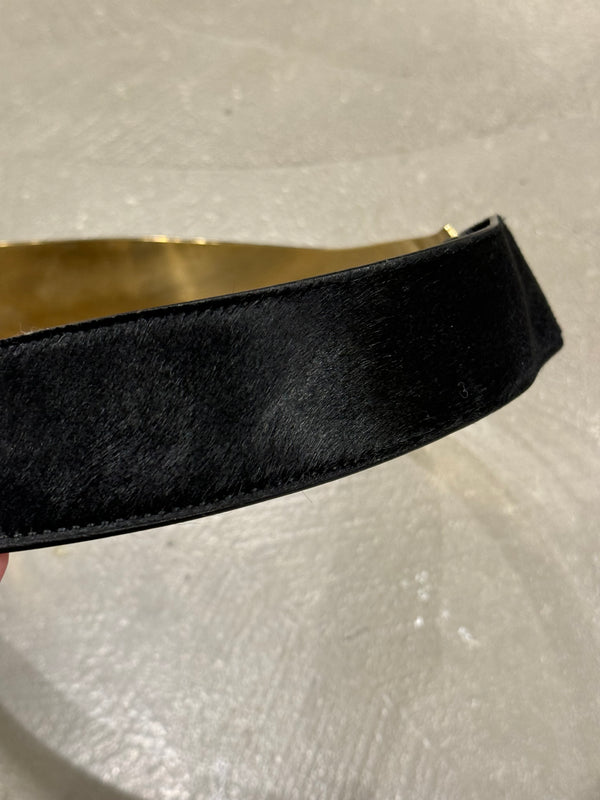 A/W1996 Gucci runway pony hair metal belt