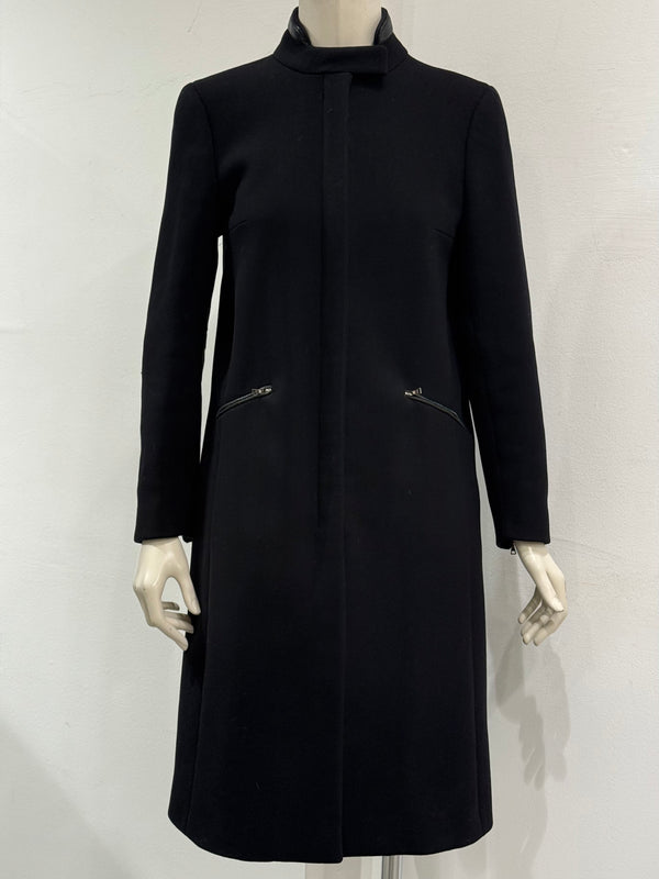 A/W1999 Prada wool long coat with leather details