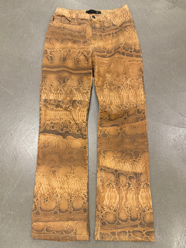 2000s Cavalli snakeskin print trousers