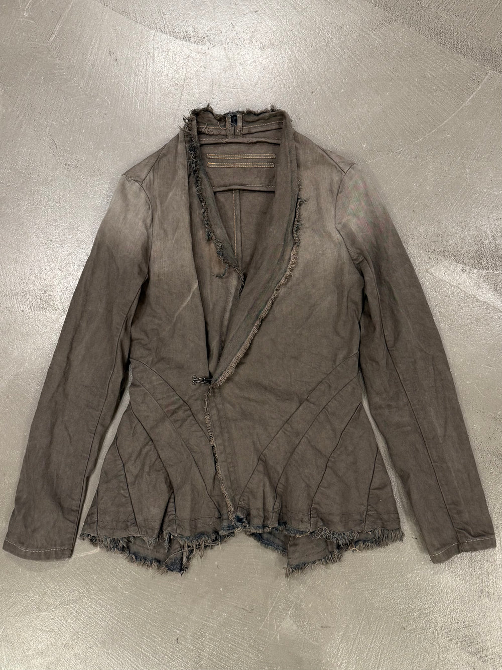 2000s Rick Owens faded denim jacket